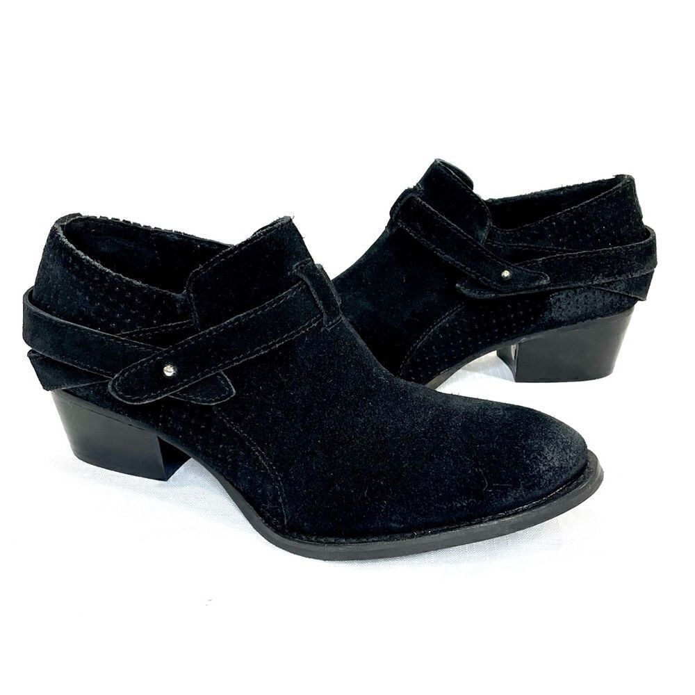 Charles by Charles David Black Wrap Booties Leather Size 9